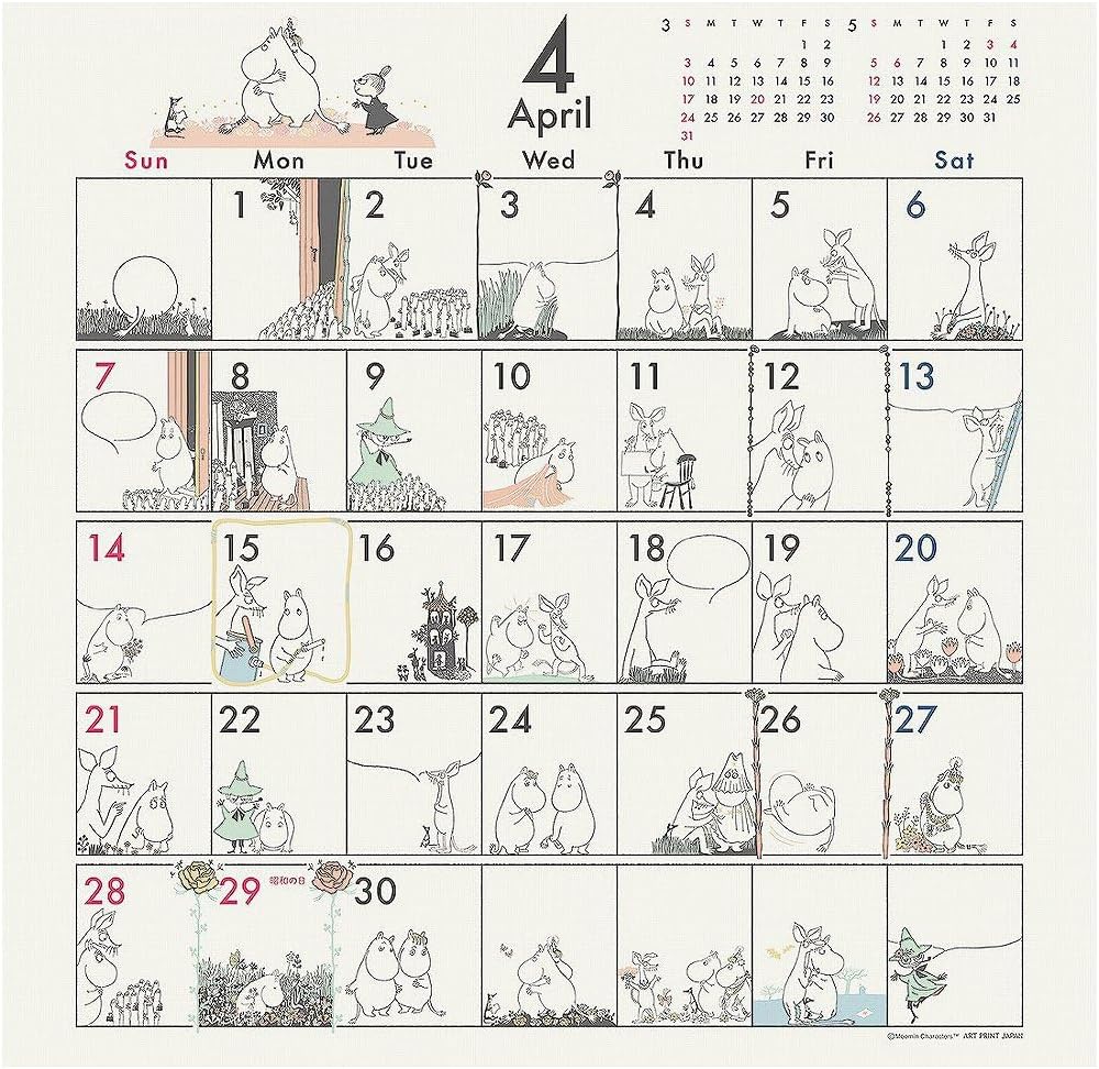 2024 Moomin Comic Design Calendar No.178 Japanese Book Store