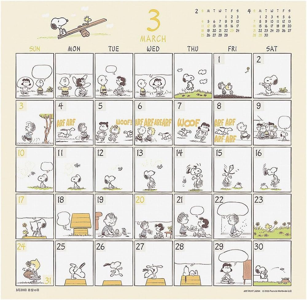 2024 PEANUTS (Snoopy) Comic Design Calendar No 177 Japanese Book Store