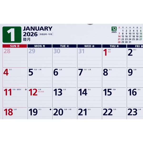 Eco Wall Calendar 2026 A4 E64