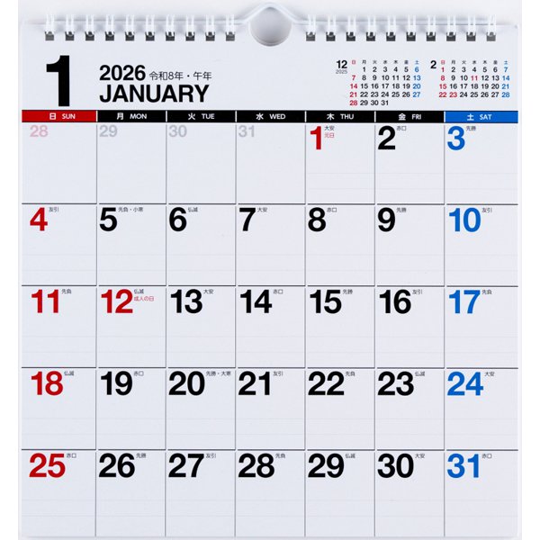 Eco Wall Calendar 2026 Modified A4 E66