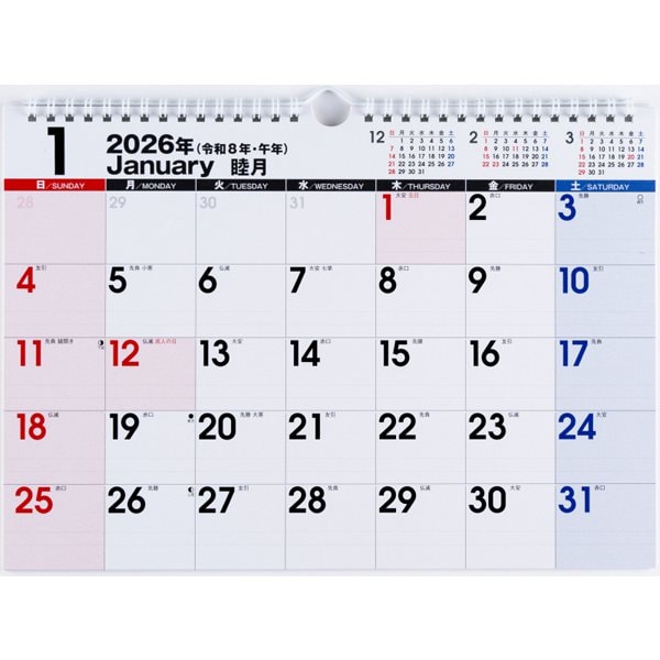 Eco Wall Calendar 2026 A4 E62