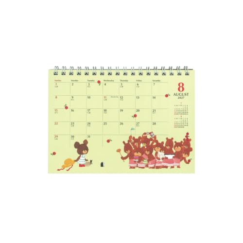 Square The Bear's School (kuma no Gakkou) 2027 Desk Calendar Green 36KCA-3