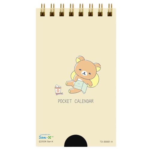 Todan 2027 Rilakkuma Pocket Calendar (Rilakkuma) 12.3 x 7cm TD-30081-A