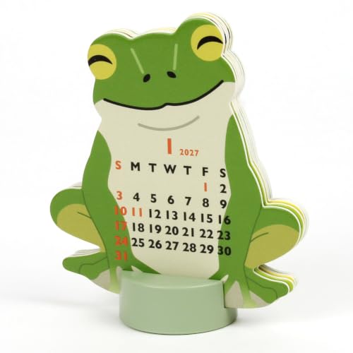 Greeting Life 2027 Desk Calendar Animal Die Cut Mini Frog C-1784-ET