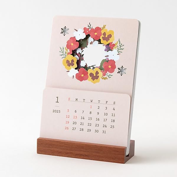 Midori 2025 Desk Calendar Seasonal Views Calendar - Floral Design 31320006