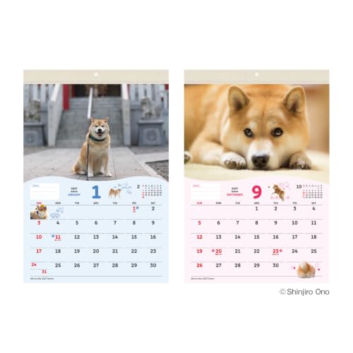 New Japan Calendar 2027 Wall Calendar  Shiba Inu Maru Small NK4010