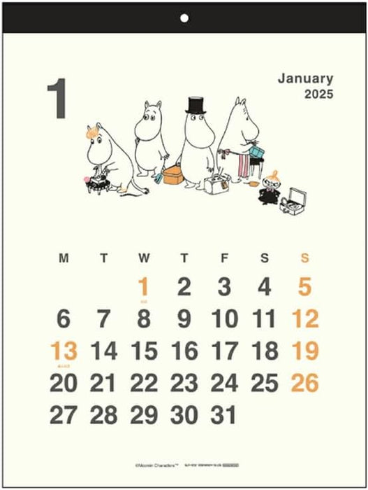 Sun-Star Stationery Moomin 2025 Wall Calendar S8520836