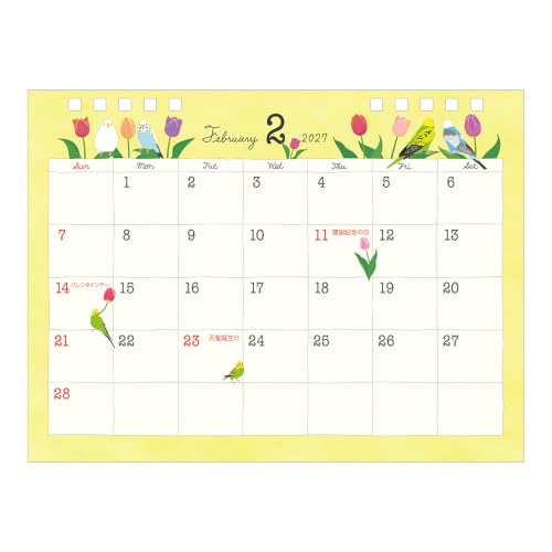Midori 2027 Desk Calendar M Bird Pattern 31412006