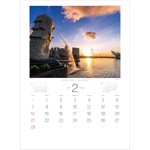 Todan 2027 Wall Calendar Impression of the World 59.8 x 42.5cm TD-30651