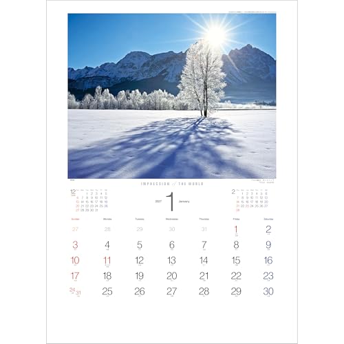 Todan 2027 Wall Calendar Impression of the World 59.8 x 42.5cm TD-30651