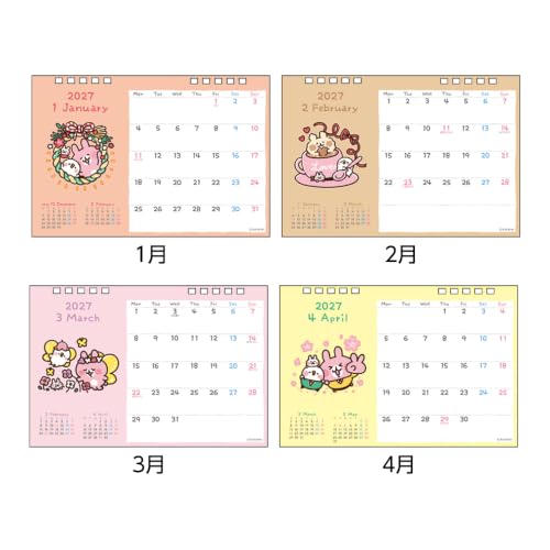 Sun-Star Stationery Kanahei 2027 Desk Calendar Pike & Usagi S8522065