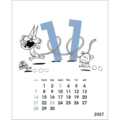 New Japan Calendar 2027 Desk Calendar Fine Plan Blue NK560