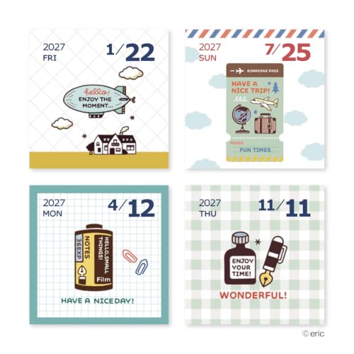 New Japan Calendar 2027 Page-A-Day Calendar eric color NK4420