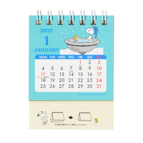 Sanrio Ring Mini Calendar 2027 Snoopy Desk Calendar 921203