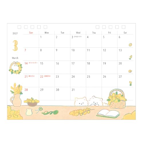 Midori 2027 Desk Calendar M Dog Pattern 31408006