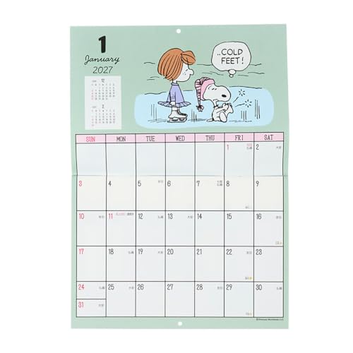 Sanrio Wall Calendar Horizontal 2027 Snoopy Wall Calendar 921696