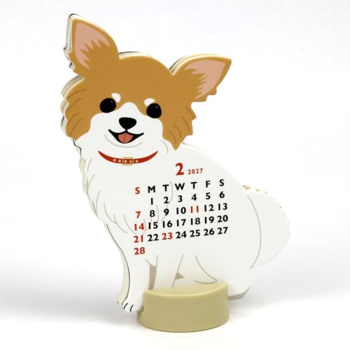 Greeting Life 2027 Desk Calendar Animal Die Cut Chihuahua Mini C-1790-ET