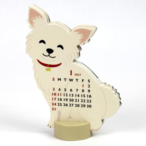 Greeting Life 2027 Desk Calendar Animal Die Cut Chihuahua Mini C-1790-ET