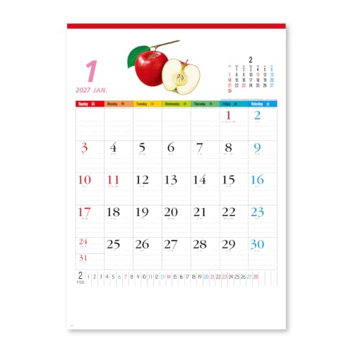 Midori 2027 Wall Calendar L Dog Pattern 31420006