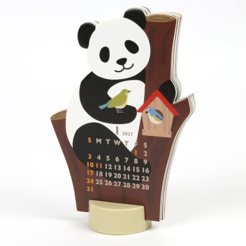 Greeting Life 2027 Desk Calendar Animal Die Cut Panda C-1796-ET