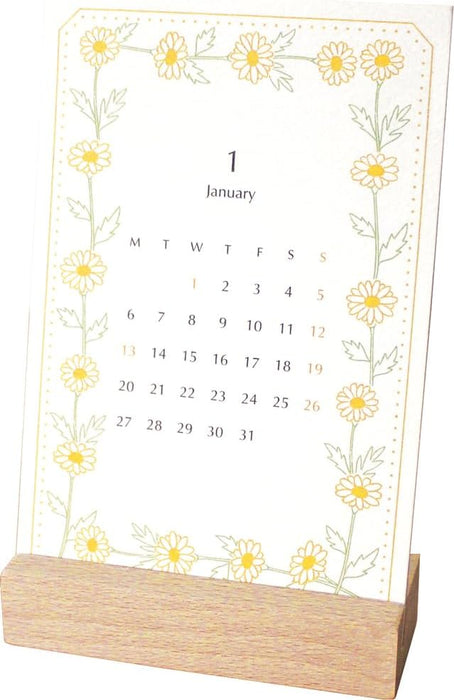 EL COMMUN MATOKA 2025 Desk Calendar Wooden Stand Charme CAL-107