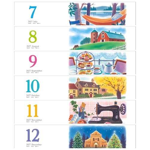 New Japan Calendar 2027 Page-A-Day Calendar 2-go with Reiwa Mount Shinnippon NK8881 97x61mm