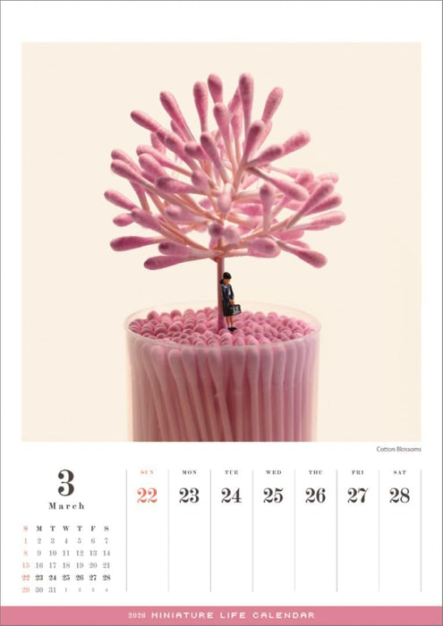 Hagoromo MINIATURE LIFE CALENDAR (International Edition) 2026 CL25-0466W