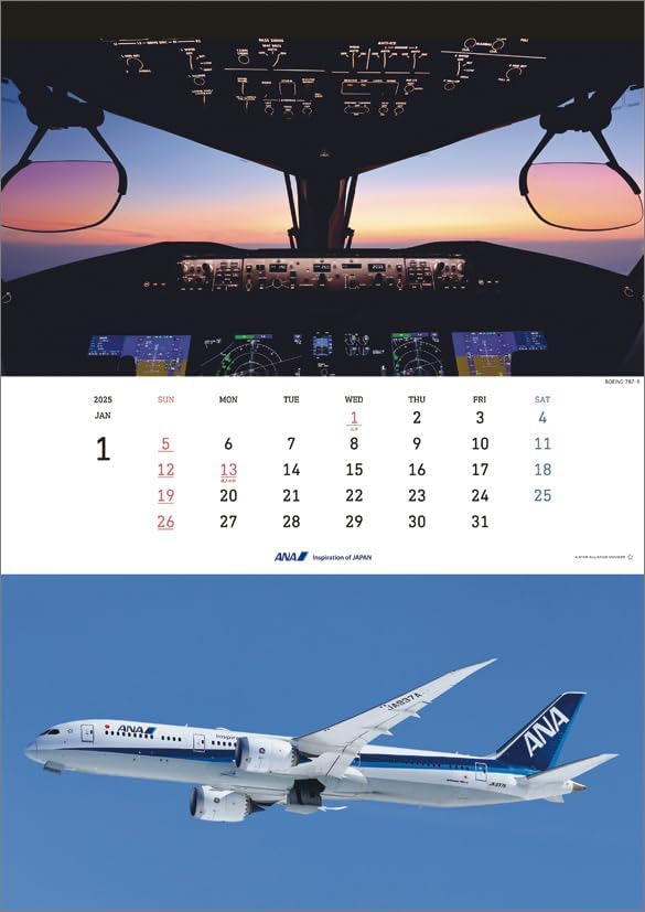 ANA 'THE COCKPIT' 2025 Wall Calendar CL25-1152