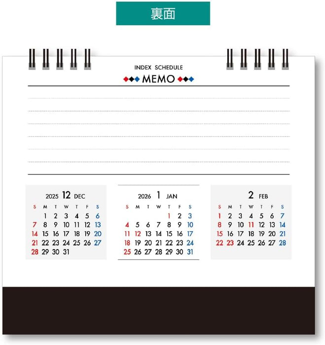 King Corporation 2026 Desk Calendar Index Schedule 155 x 180mm KC10030