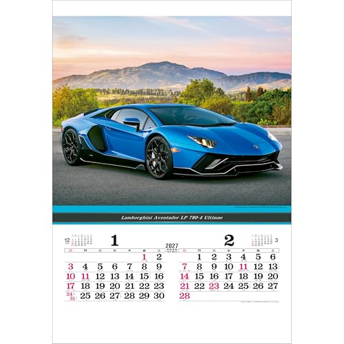 Todan 2027 Wall Calendar Super Sports Car Tohan DX Film 75 x 50.4cm TD-540