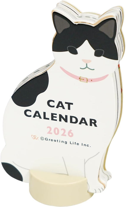 Greeting Life 2026 Desk Calendar Animal Die Cut Cat C-1717-ET