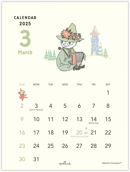 Hallmark Moomin Little My 2025 Desk Calendar Vertical Type 834-883