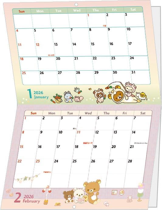 San-X Rilakkuma 2026 Wall Calendar A4 CD40101