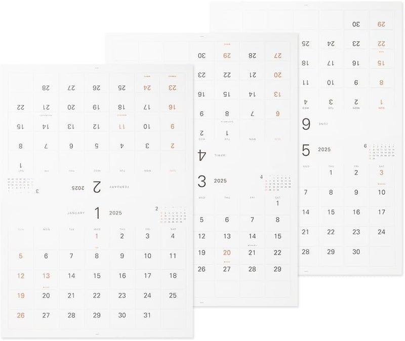 Midori 2025 Wall Calendar Hanger Calendar - White 31333006