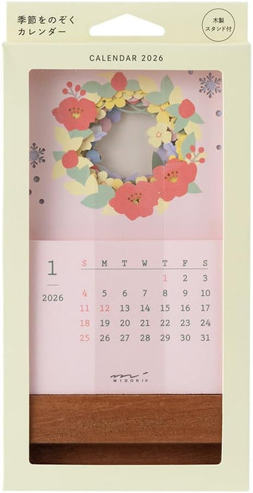Midori 2026 Desk Calendar Seasonal Views Calendar - Floral Design 31368006