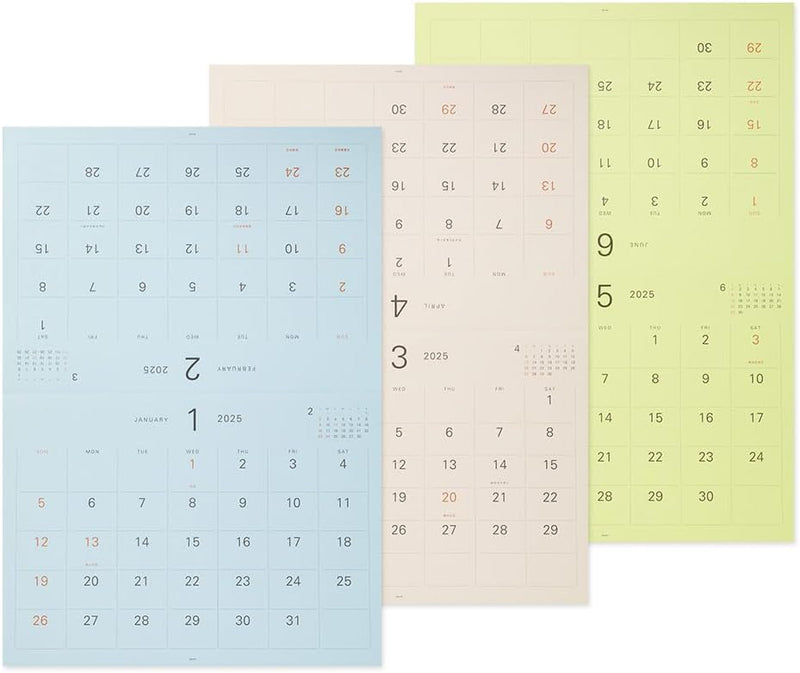Midori 2025 Wall Calendar Hanger Calendar Refill Color 31335006
