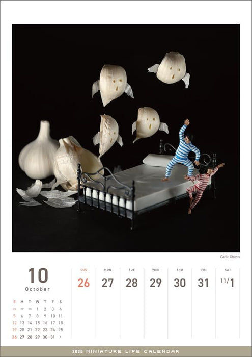 Hagoromo MINIATURE LIFE CALENDAR (Overseas edition / No notation of Japanese national holidays) 2025 Wall Calendar CL25-0466W