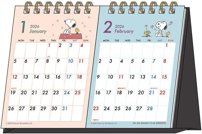 Sun-Star Stationery Snoopy 2026 Desk Calendar PEANUTS Snoopy S8521786