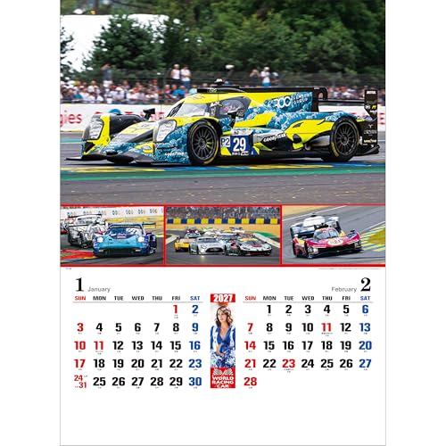 Todan 2027 Wall Calendar World Racing Car 60.8 x 42.5cm TD-768