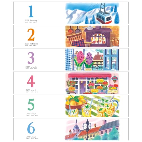 New Japan Calendar 2027 Page-A-Day Calendar 2-go with Reiwa Mount Shinnippon NK8881 97x61mm