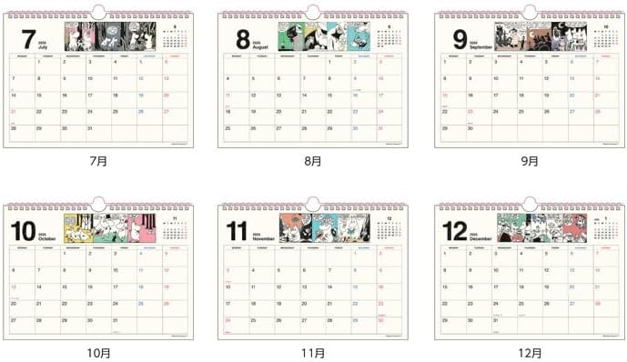 Sun-Star Stationery Moomin 2025 Wall Calendar Horizontal Type S8520852