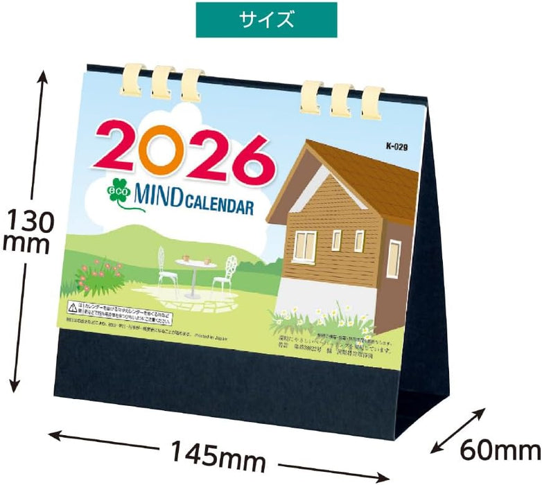 King Corporation 2026 Desk Calendar Eco Mind 130 x 145mm KC10002