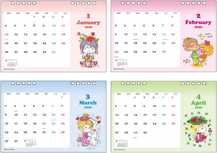Sun-Star Stationery Ado Mizumori 2026 Desk Calendar Ado Mizumori S8521573