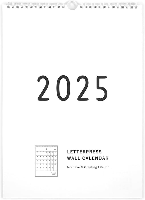 Greeting Life 2025 Letterpress Wall Calendar Noritake C-1579-NT