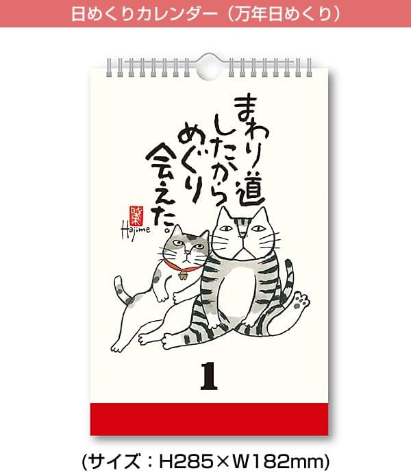 New Japan Calendar Perpetual Page-A-Day Wall Calendar Words of Love Cat Quotes NK8652