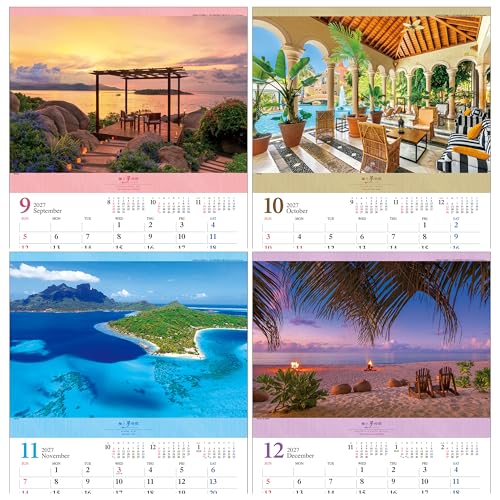 Todan 2027 Wall Calendar Best Dream Time - Adored Resort - 53.5 x 38cm TD-814