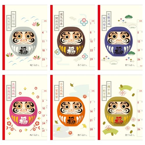 Todan 2027 Desk Calendar Happy Daruma Calendar 15.6 x 18cm TD-30287