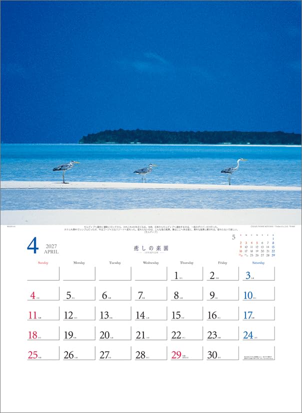 Todan 2027 Wall Calendar Healing Paradise - Kazuyoshi Miyoshi Works Collection CL27-1026
