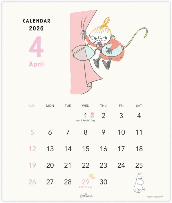 Hallmark Moomin Little My 2026 Wall Calendar Small Vertical Type 845445