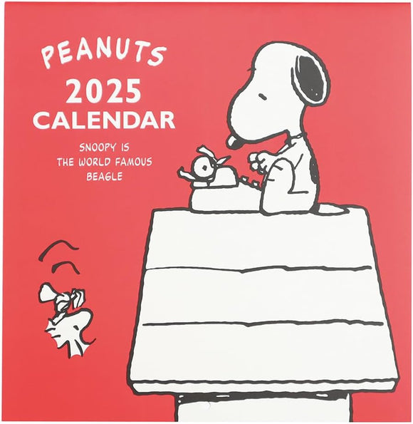 Square Snoopy 2025 Desk Calendar Red 41PCA-1